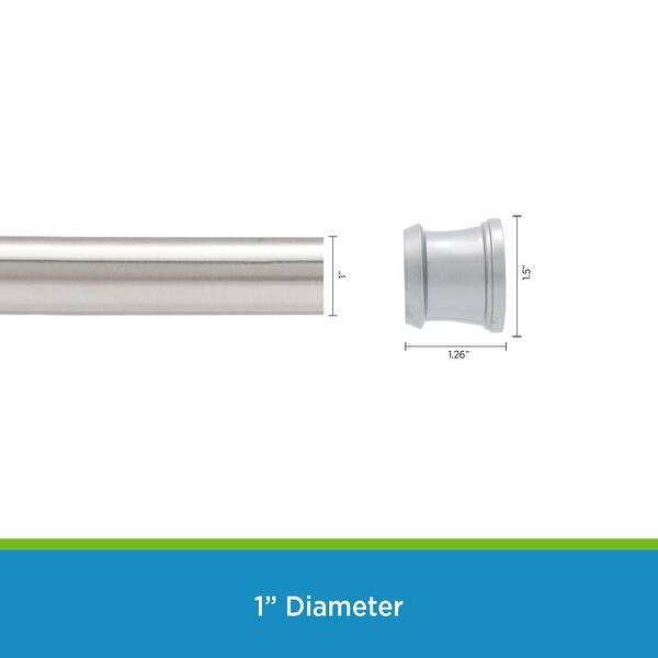 Kenney Twist & Fit No Tools Camlock Tension Shower Curtain Rod, 4272